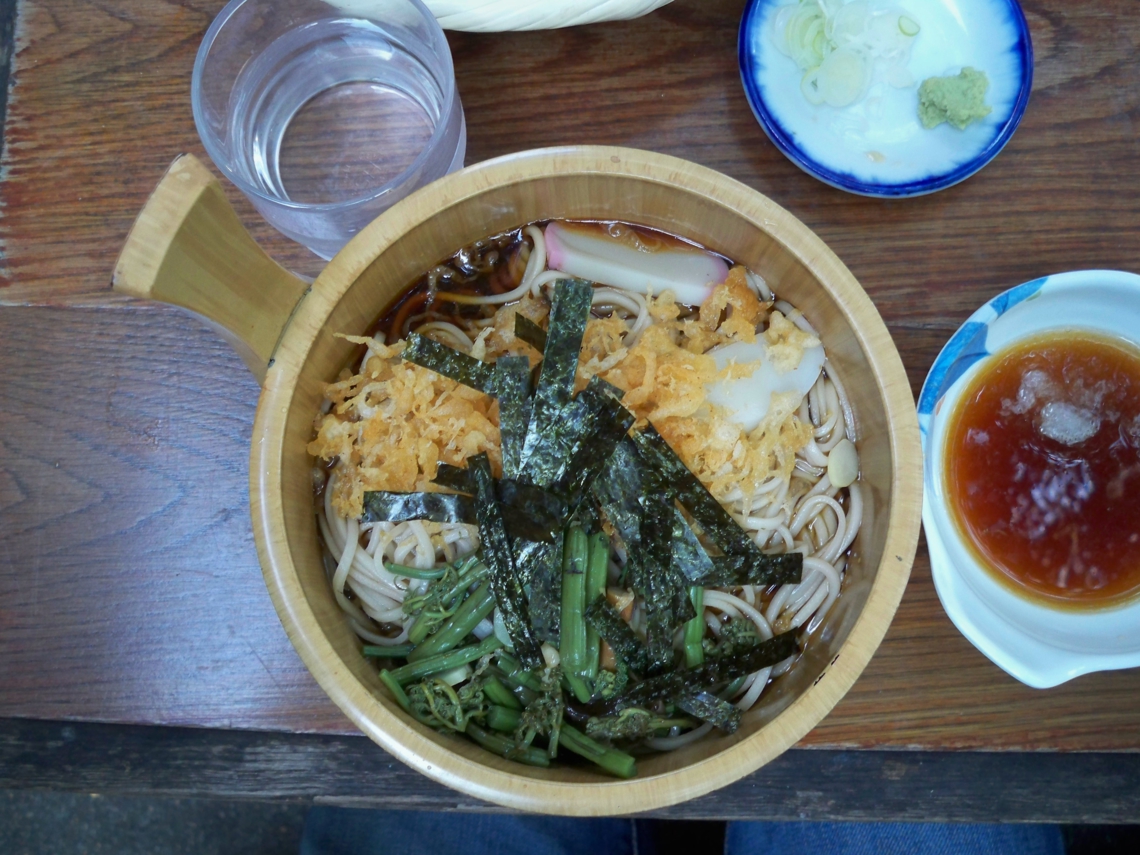 Cold soup with Soba noodles